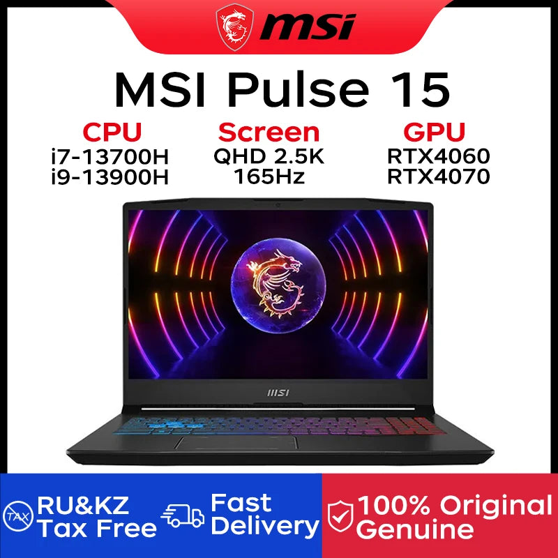 MSI Pulse 15 Gaming Laptop - Intel i7-13700H, RTX 4060, 64GB RAM, 2TB SSD