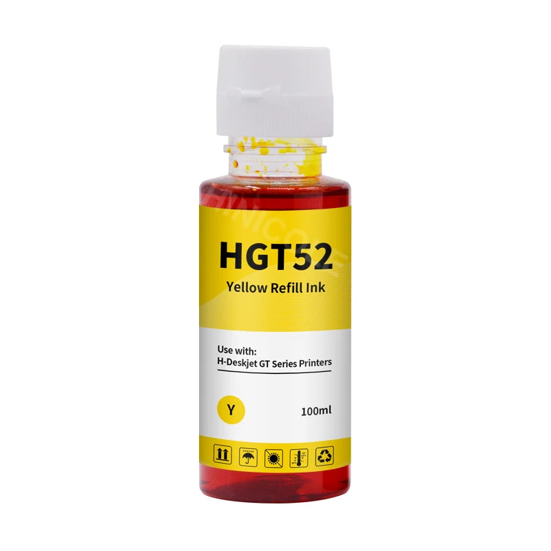 HINICOLE HP Inkjet Dye Ink Refill Kit | GT51 GT52, 100ml, 4 Colors