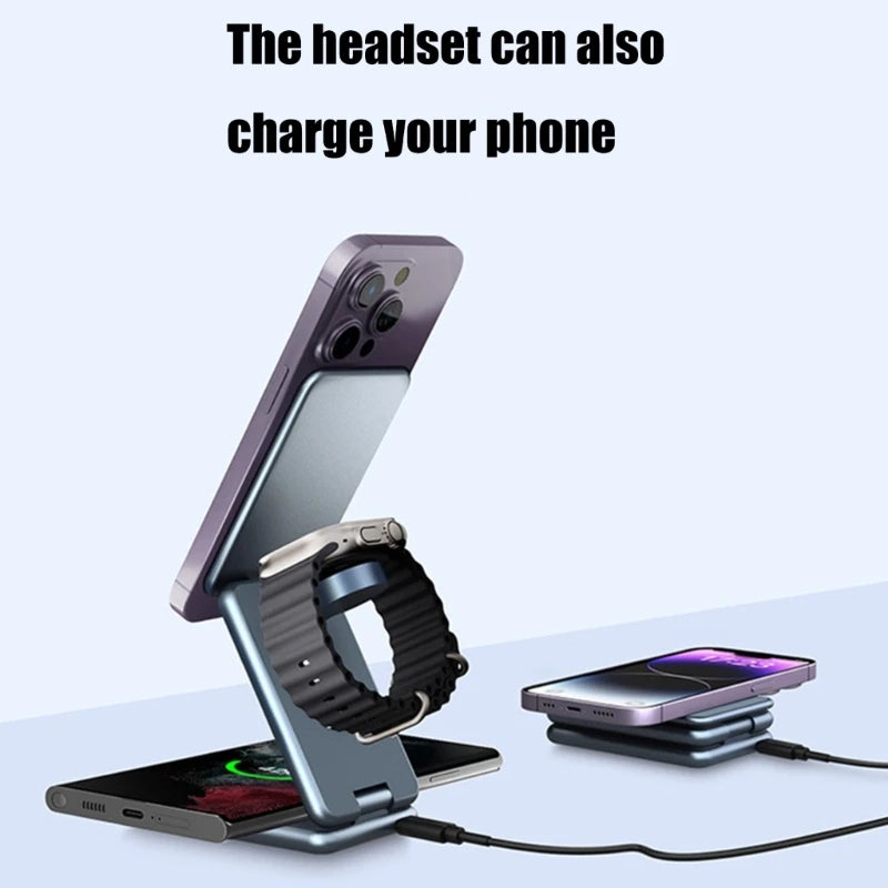 15W Wireless Charger Stand for iPhone and Samsung | Magnetic, Indicator, Cable