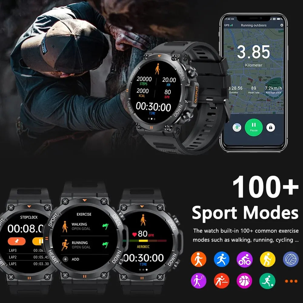 1.39 inch Men's Bluetooth Smart Watch | Fitness Tracker, Chronograph, Alarm