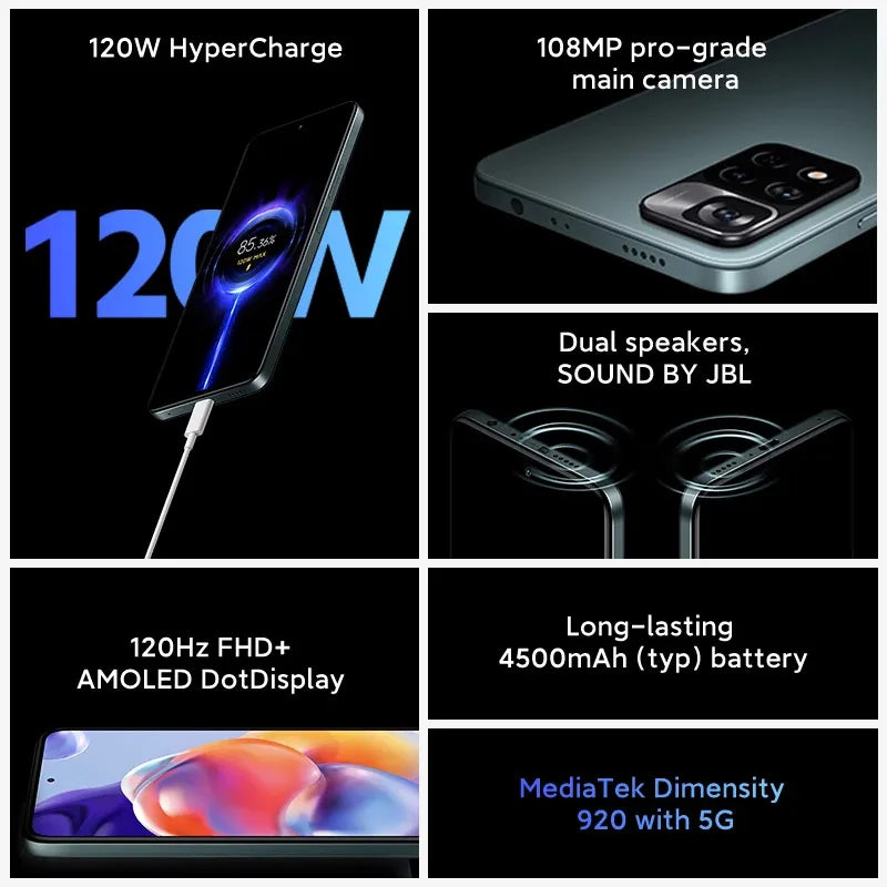 Xiaomi Redmi Note 11 Pro+ 5G | 6GB RAM, 128GB, 108MP Camera, 2400x1080