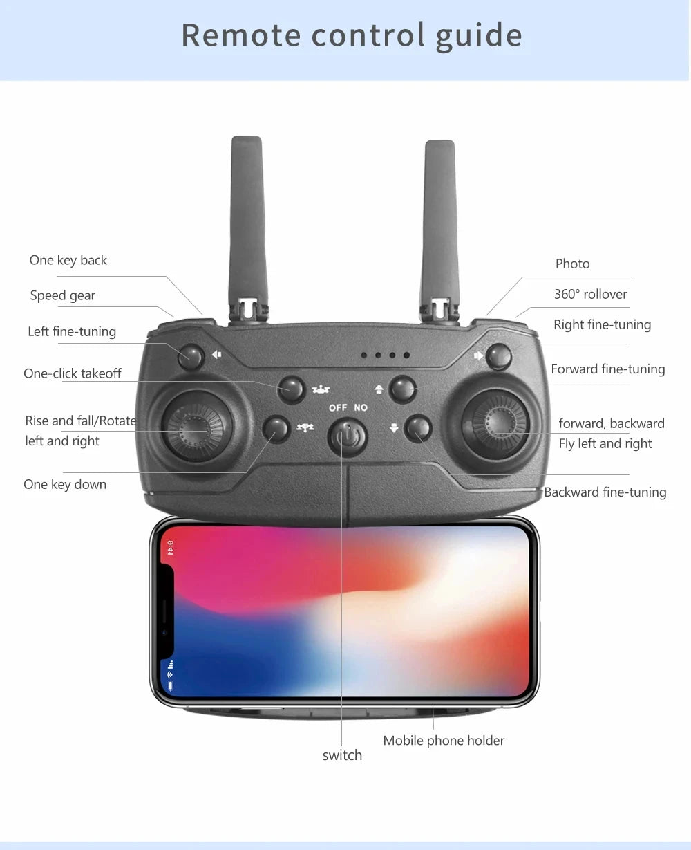 RC Drone 4K Professional | 1080P Wide Angle Camera, GPS
