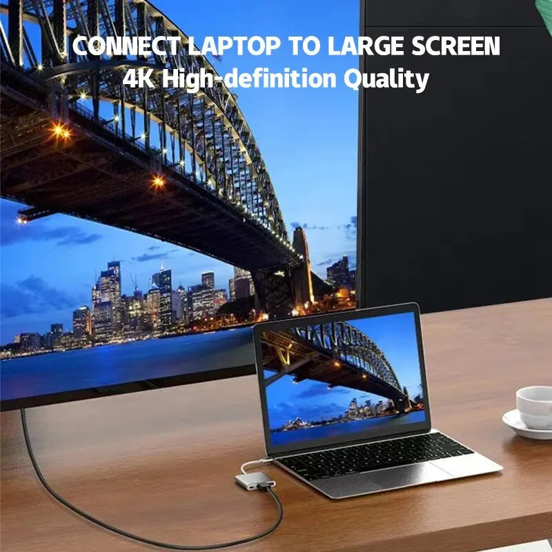 USB-C Hub Docking Station - Multi-Port Type-C Adapter