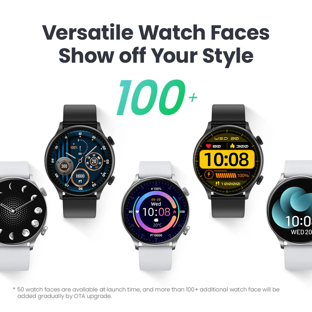 Solar Plus RT3 Smart Watch | Solar Charging, Fitness Tracker, Heart Rate
