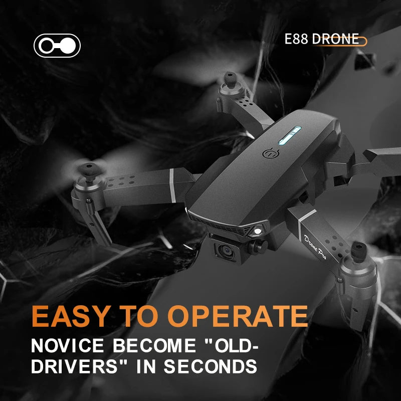 E88Pro 1080P HD Foldable RC Drone with Camera - 100m Range