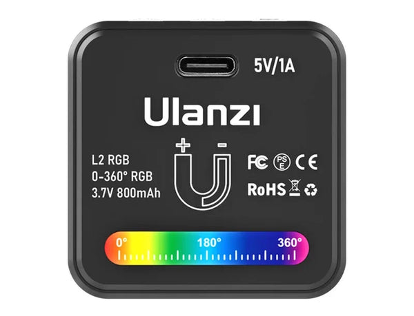 Ulanzi L2 RGB Mini COB Video Light | Portable, Rechargeable