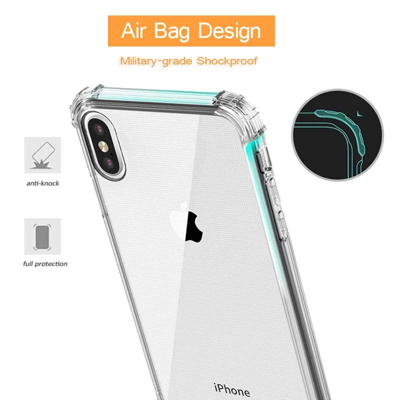 Shockproof Transparent Silicone Case for iPhone | Bumper, Thin TPU