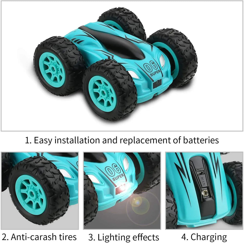 3.7 inch 2.4G 4-Channel Double-Sided RC Car | 50m Range, Metal