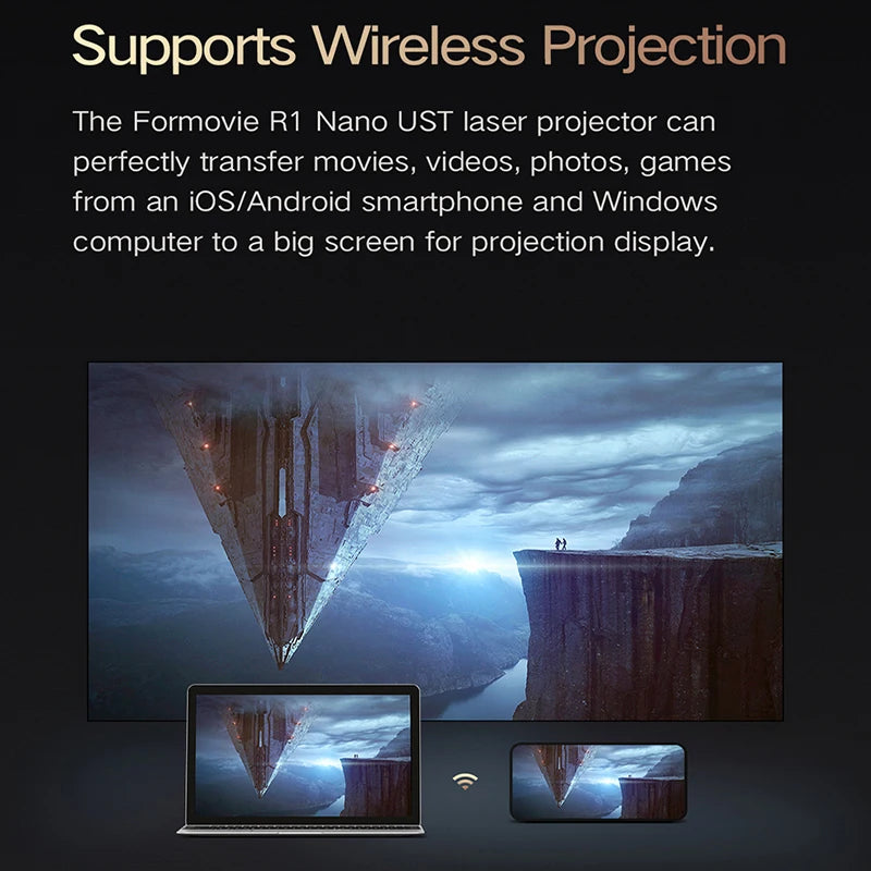 1080P HD Portable Home Theater Projector | Wireless, HDMI, Lightweight