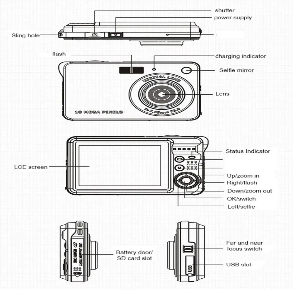 DIXSG 44MP Digital Camera | 1080P HD, 8x Zoom, 2.7" LCD