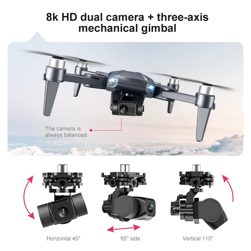 RG106 Professional 6K Camera Drone with 3-Axis Gimbal - 3000m Range