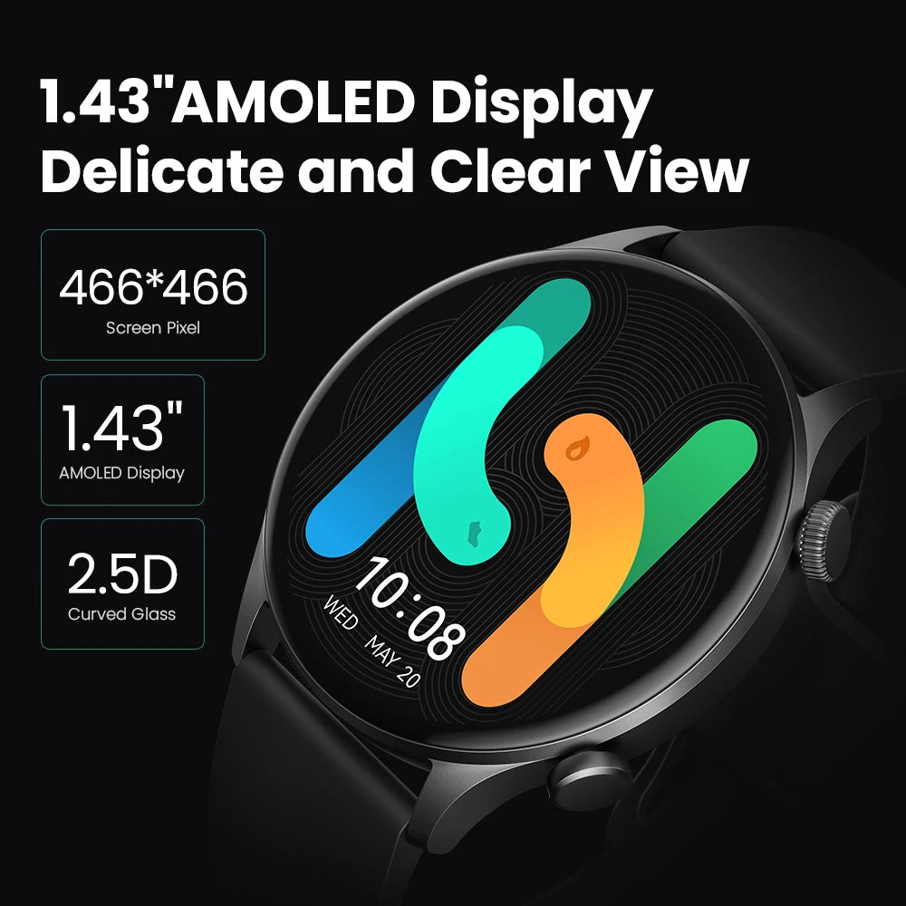 Solar Plus RT3 Smart Watch | Solar Charging, Fitness Tracker, Heart Rate