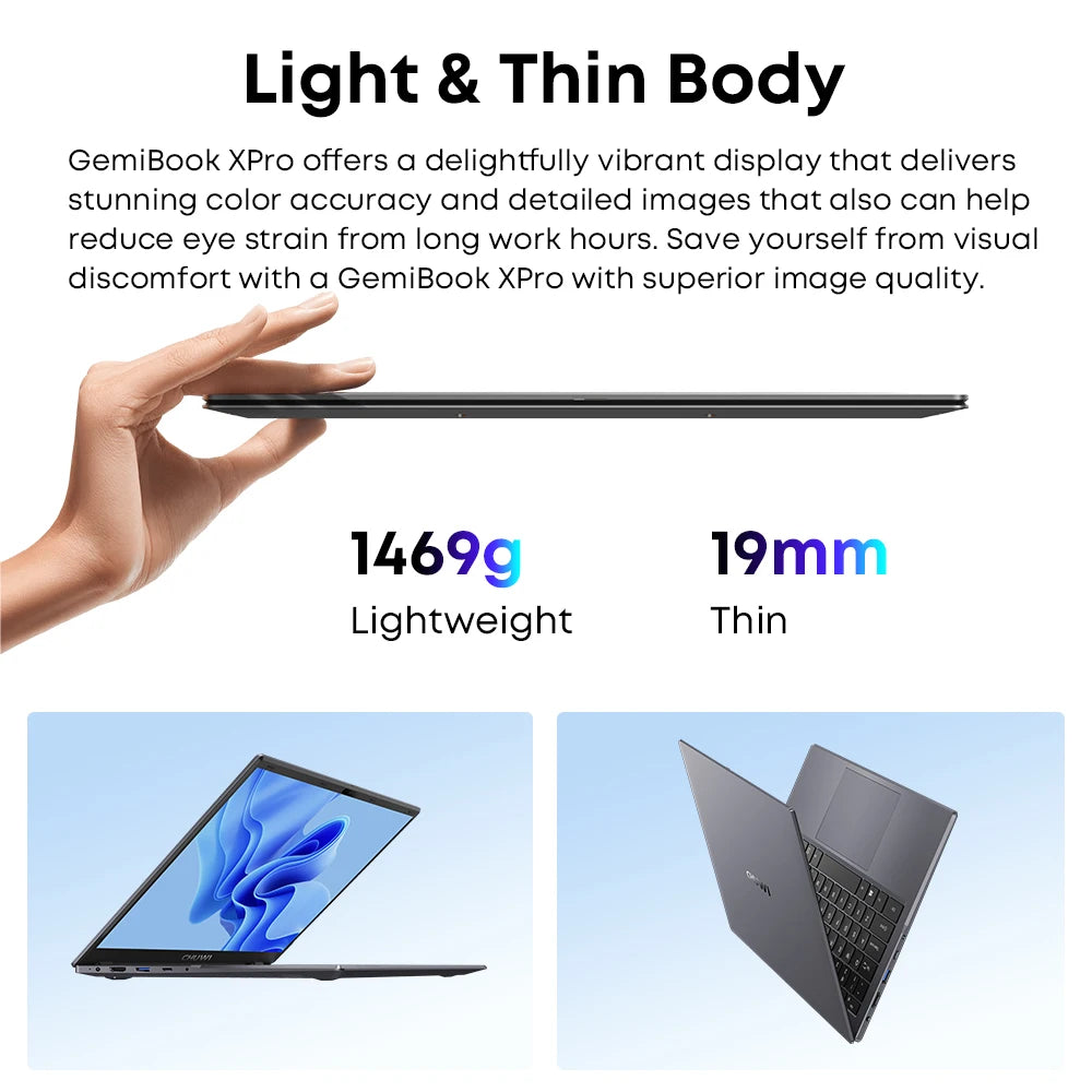 CHUWI GemiBook XPro 14 inch UHD Laptop | 3.4GHz Turbo, Gaming, Expandable Storage