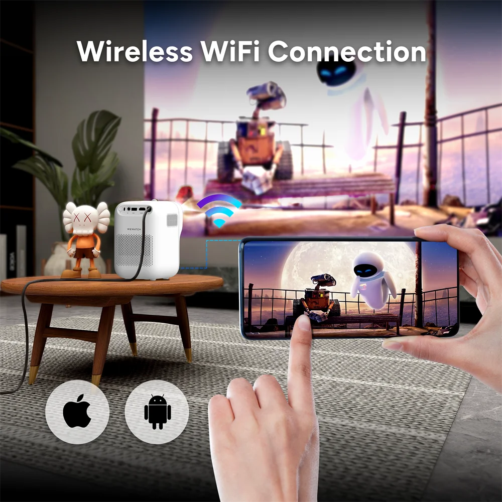 WEWATCH V30 Portable Mini Smart Projector | HD, WiFi, Compact