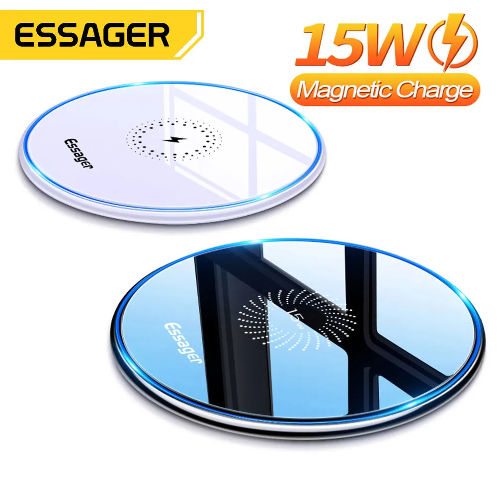 15W Qi Wireless Charger for iPhone and Samsung | Magnetic, 1m Cable