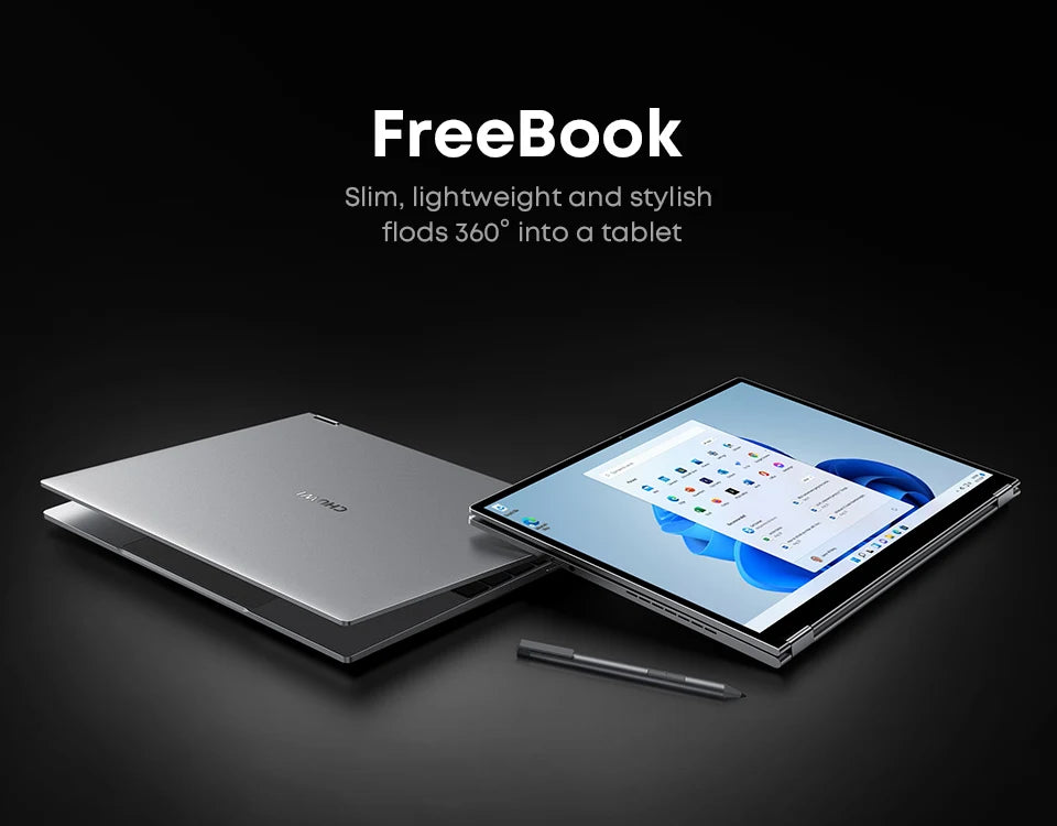 CHUWI FreeBook 2-in-1 Laptop Tablet,512GB SSD 12GB LPDDR5,Intel N100/i3 1215U 13.5" IPS FHD Display WIFI 6,Windows 11 Laptops