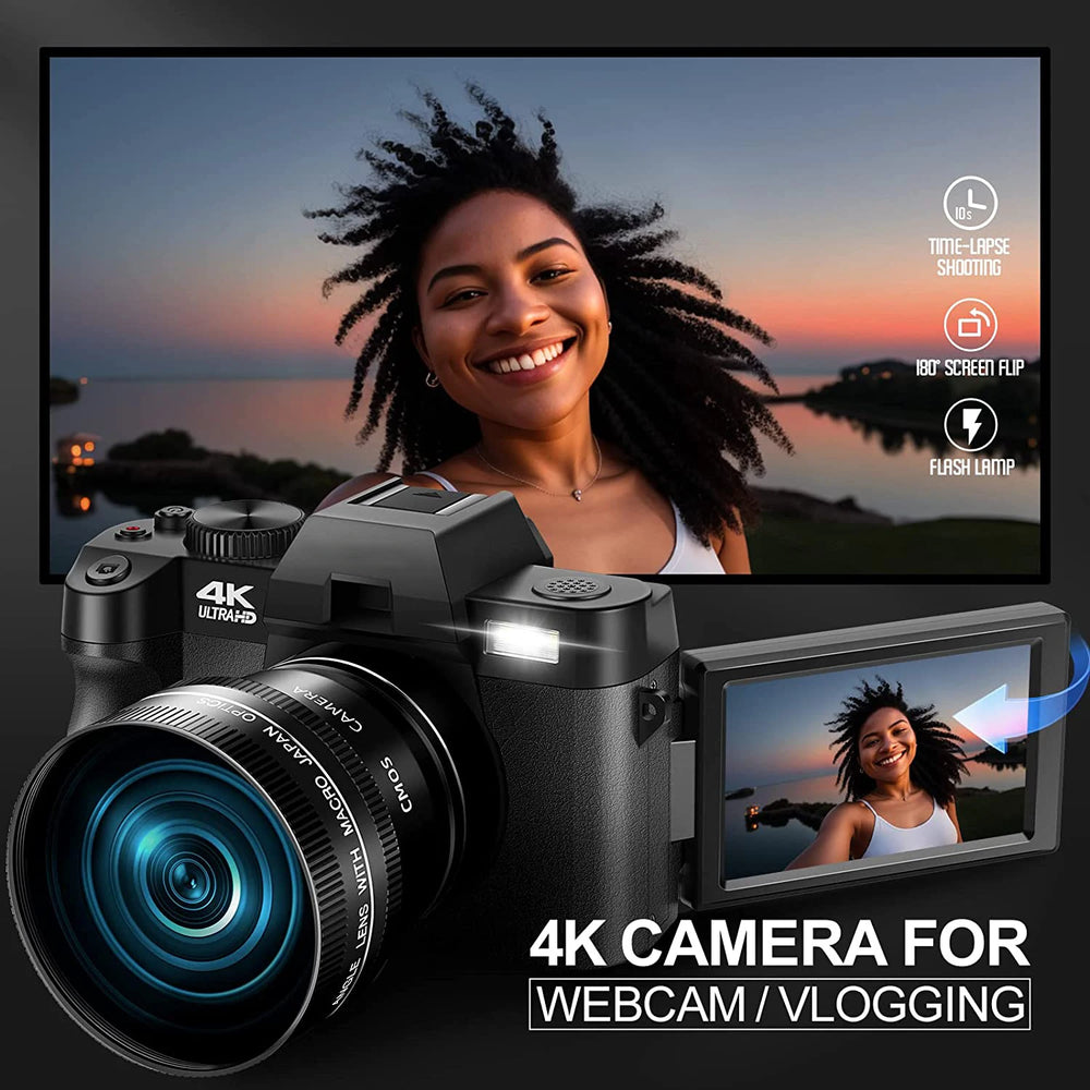 4K Digital Camera with Macro Lens | CMOS, WiFi, Interchangeable