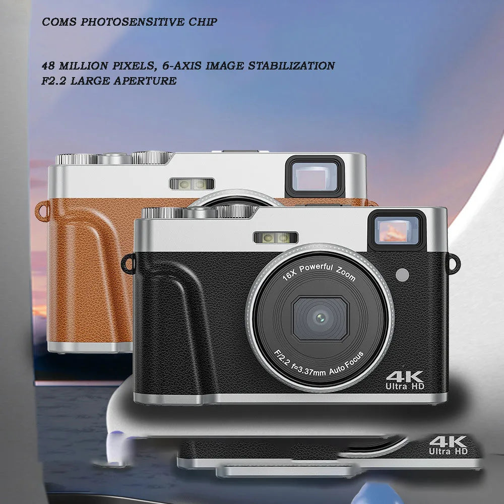 Erilles 48MP HD Digital Camera | Viewfinder, CCD, Stabilization