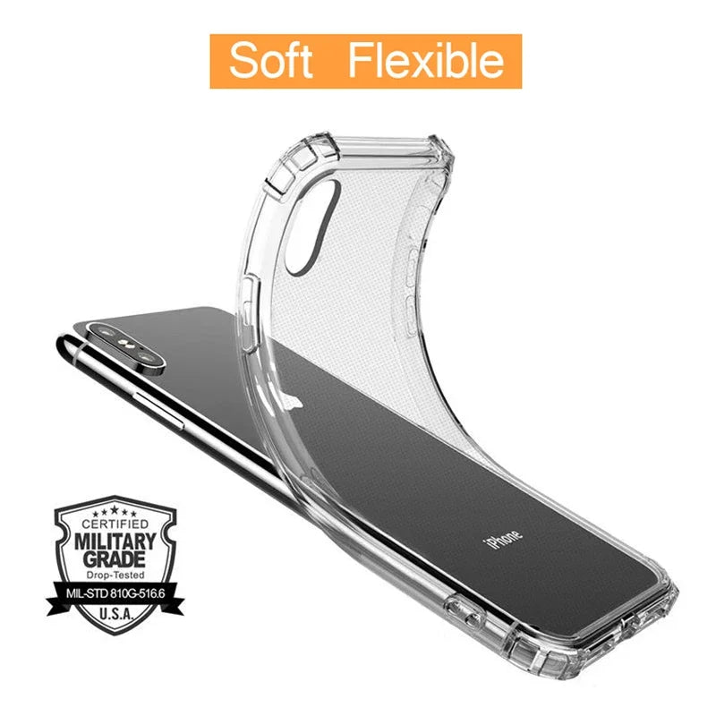 Shockproof Transparent Silicone Case for iPhone | Bumper, Thin TPU