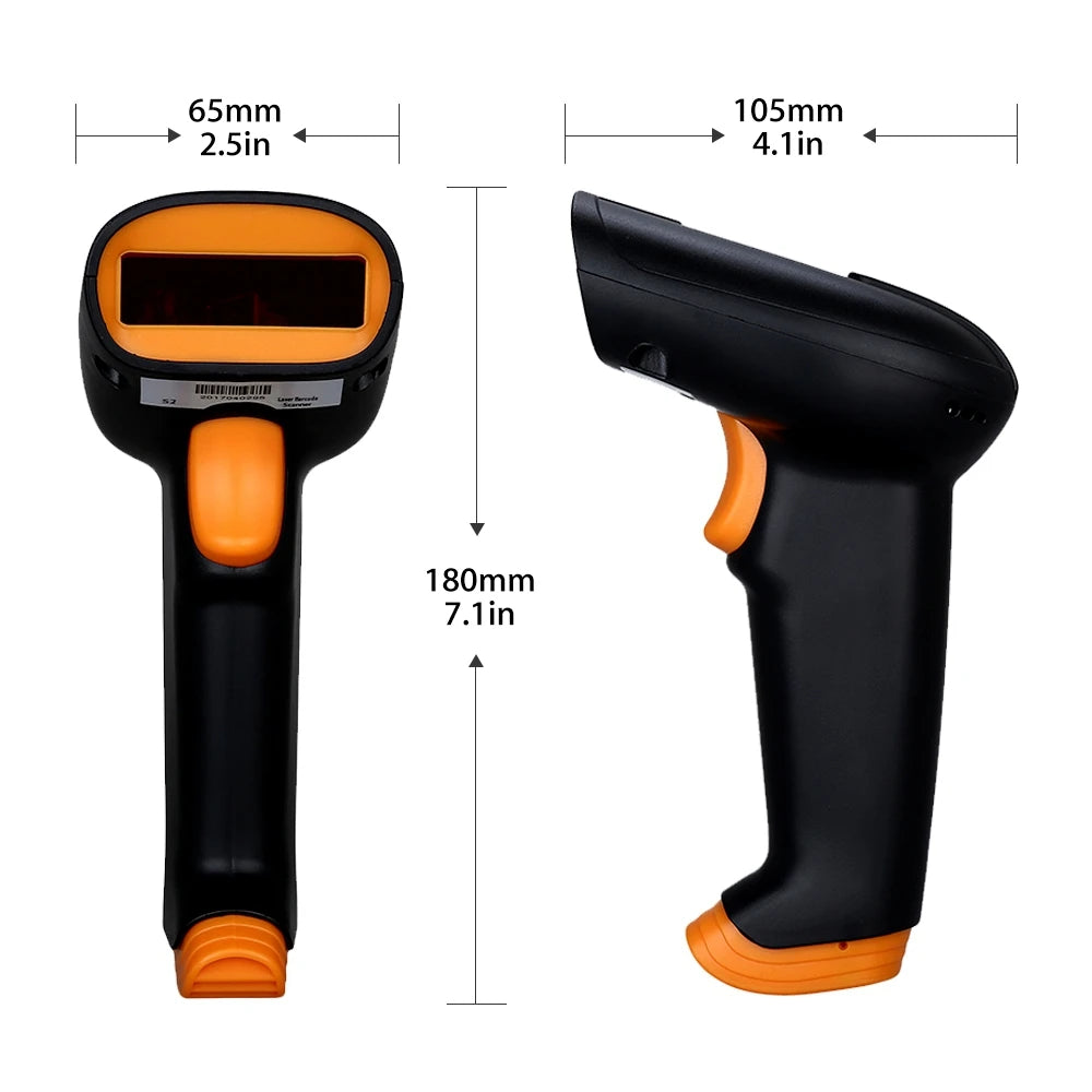 Wireless Barcode Scanner 2.4G | 30m Range, POS & Inventory